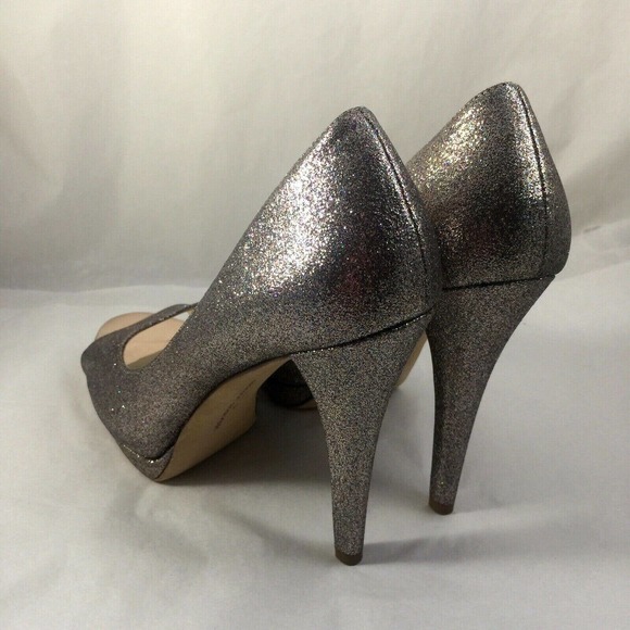 Vera Wang Lavender Label Selima Platform Pump Multi Glitter 9 Peep Toe O… - Picture 4 of 7
